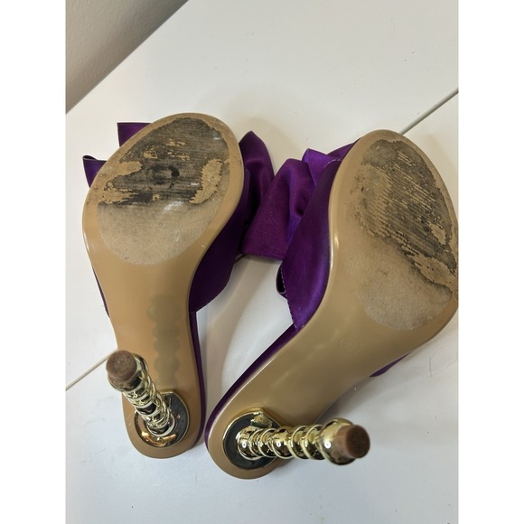 Cape Robbin Salsa Purple Sexy High Heels Open Toe Sculptural Heels size 6 - Picture 7 of 9